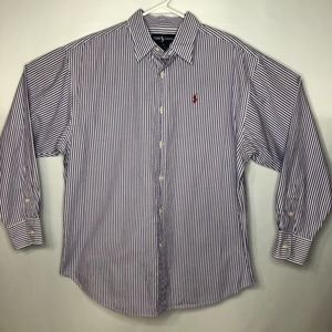 Ralph Lauren White w/Purple Stripes Dress Shirt